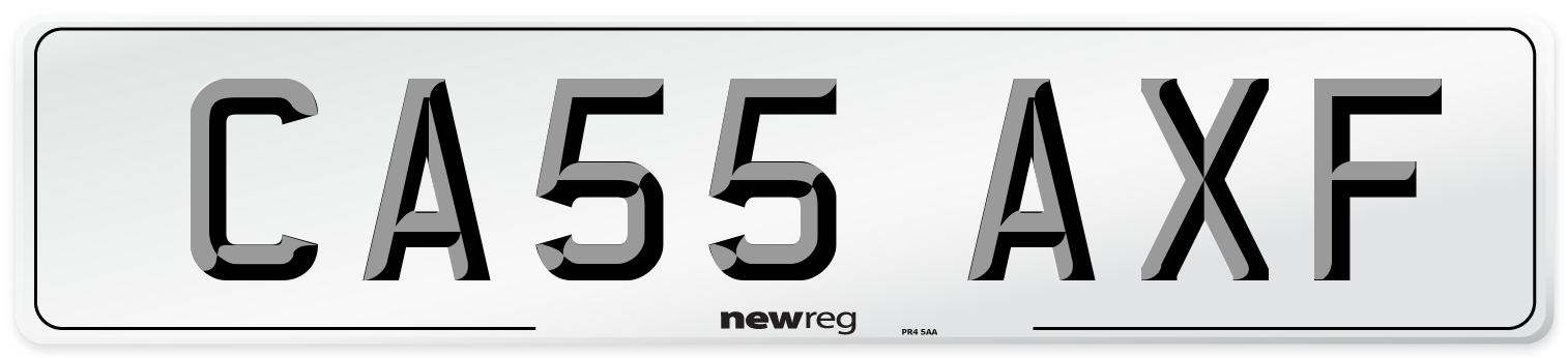 CA55 AXF Number Plate from New Reg